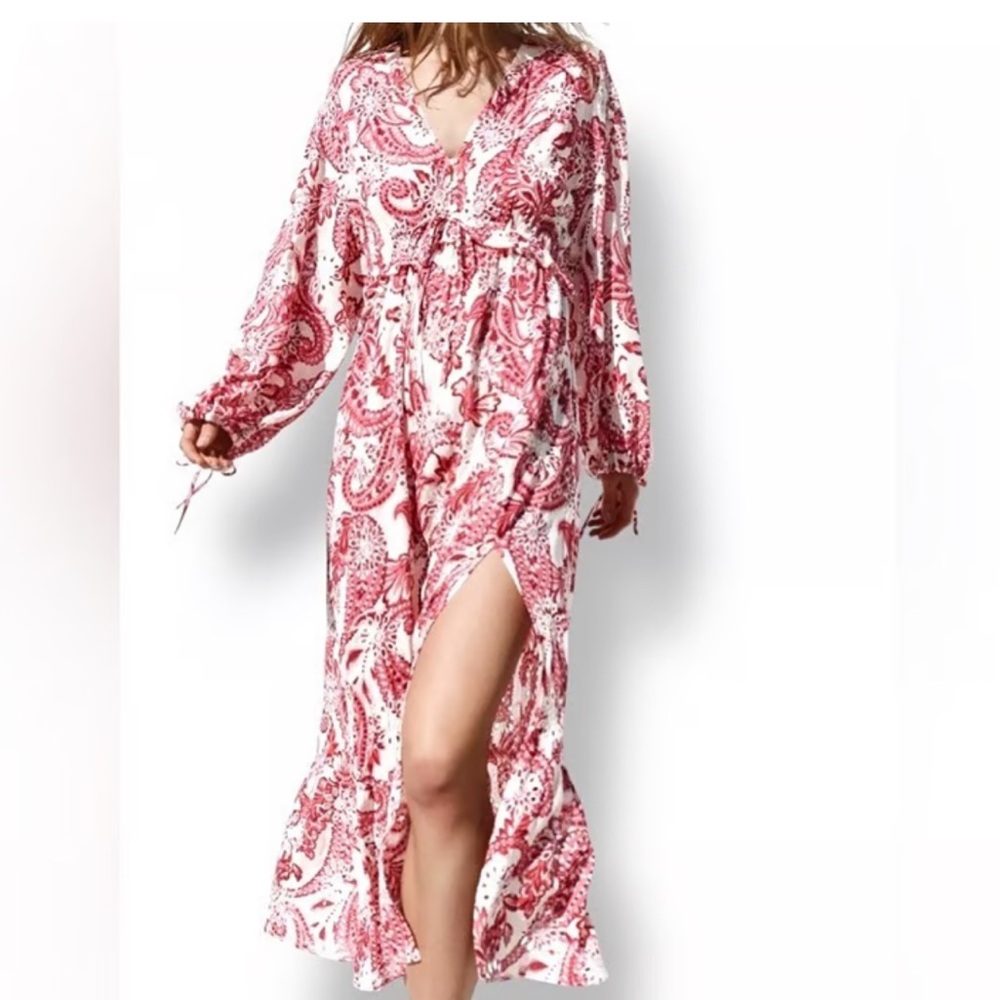 NEW‎ Zara Embroidered Print Maxi Dress